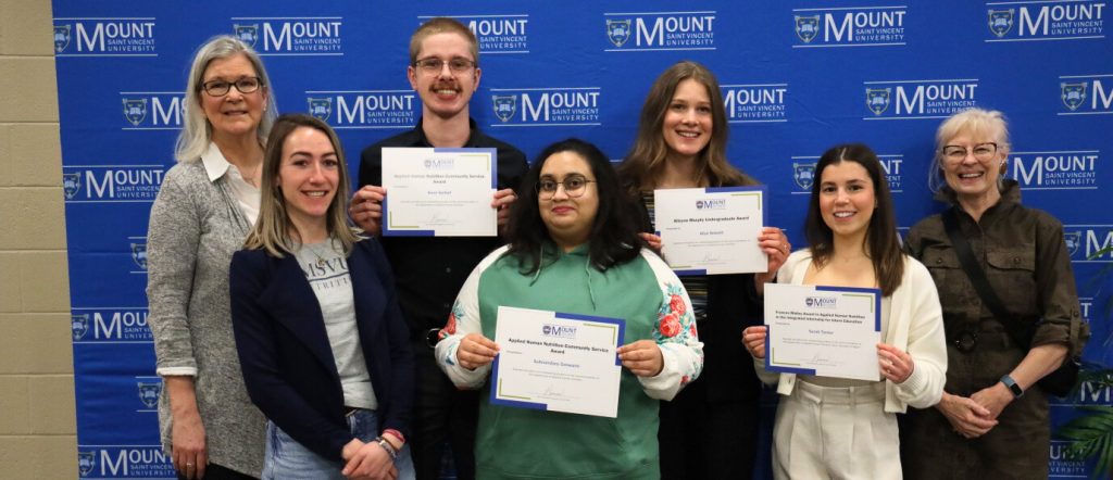 The winners from the Applied Human Nutrition Awards: Aliya Seward, Suhnandany Goswami, Koen Schlief, and Sarah Tucker