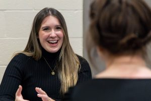 Two women interviewing at SHIFT 2024