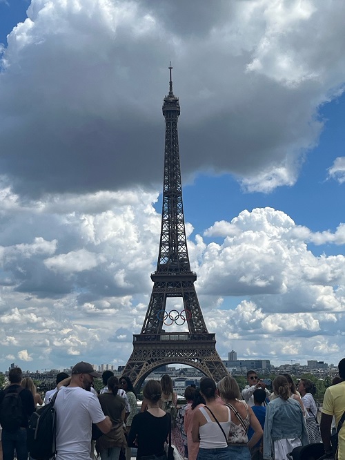 A view of the Eiffiel Tower during the Olympics held in France